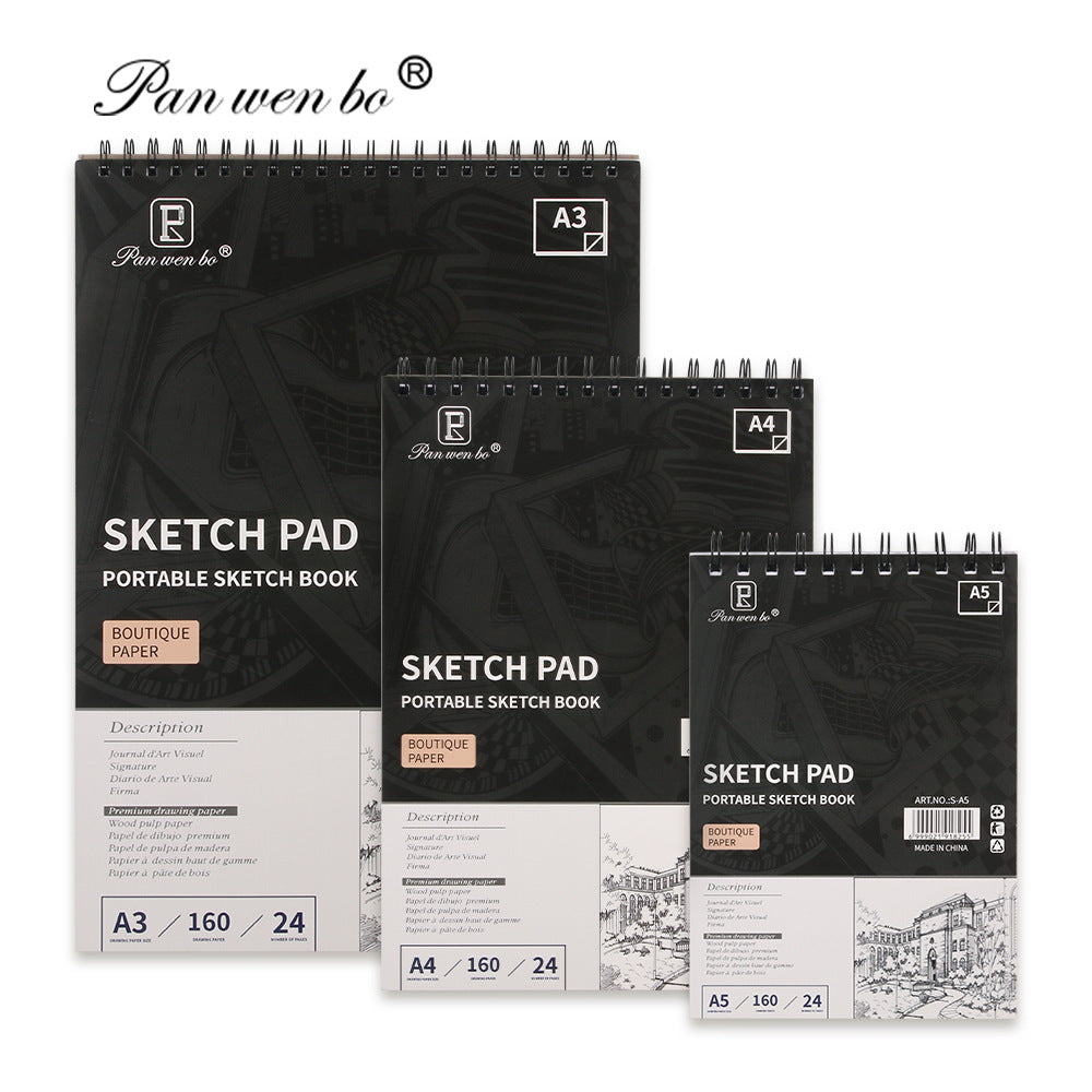 Student Sketch Pad Blank Art 24 Pages Painting Sketches Doodle Thickened Coil
