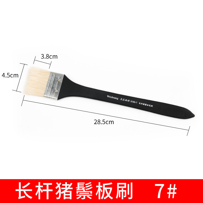 Weizhuang Pig Mane Hair Long Rod Gouache Watercolor Acrylic Brush Oil Painting Brush Acrylic Brush Shade Brush